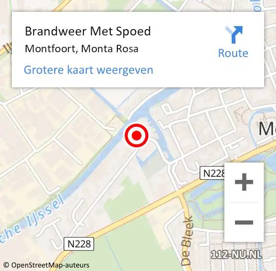 Locatie op kaart van de 112 melding: Brandweer Met Spoed Naar Montfoort, Monta Rosa op 14 mei 2023 08:34