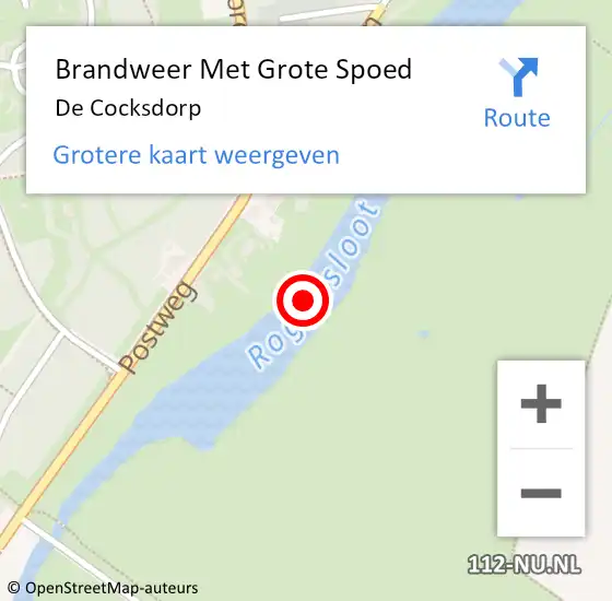 Locatie op kaart van de 112 melding: Brandweer Met Grote Spoed Naar De Cocksdorp op 14 mei 2023 09:22