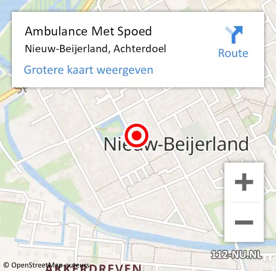 Locatie op kaart van de 112 melding: Ambulance Met Spoed Naar Nieuw-Beijerland, Achterdoel op 14 mei 2023 09:27