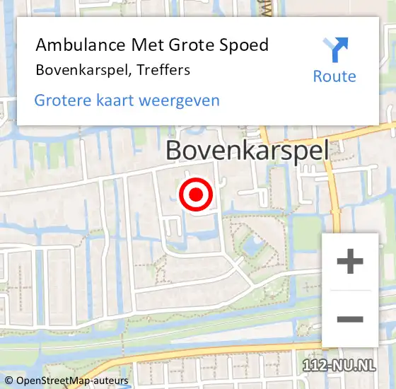 Locatie op kaart van de 112 melding: Ambulance Met Grote Spoed Naar Bovenkarspel, Treffers op 14 mei 2023 09:46