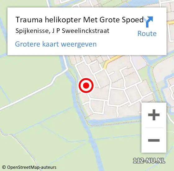 Locatie op kaart van de 112 melding: Trauma helikopter Met Grote Spoed Naar Spijkenisse, J P Sweelinckstraat op 14 mei 2023 11:10