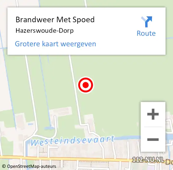 Locatie op kaart van de 112 melding: Brandweer Met Spoed Naar Hazerswoude-Dorp op 14 mei 2023 11:25