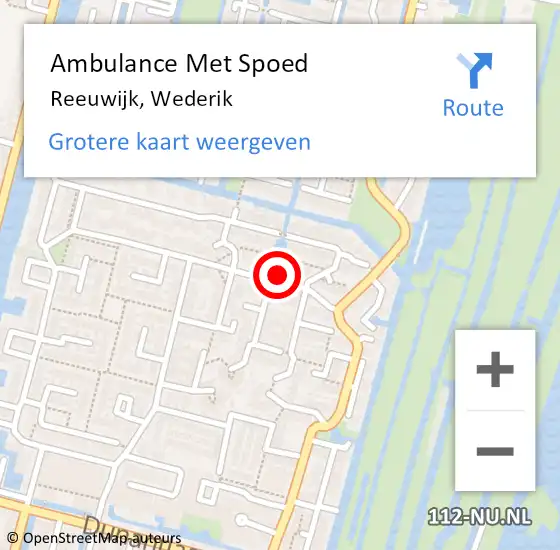 Locatie op kaart van de 112 melding: Ambulance Met Spoed Naar Reeuwijk, Wederik op 14 mei 2023 13:05