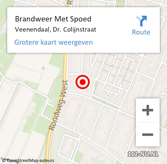 Locatie op kaart van de 112 melding: Brandweer Met Spoed Naar Veenendaal, Dr. Colijnstraat op 14 mei 2023 13:13