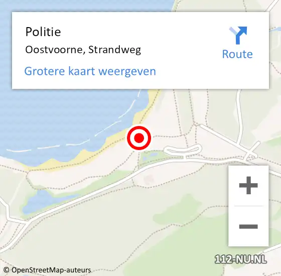 Locatie op kaart van de 112 melding: Politie Oostvoorne, Strandweg op 14 mei 2023 13:49