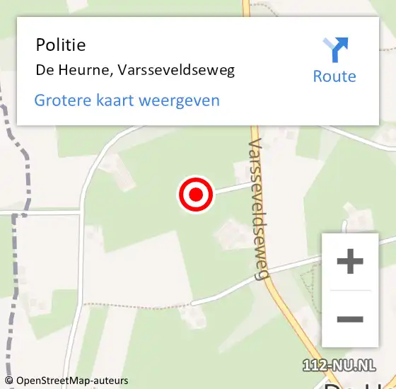 Locatie op kaart van de 112 melding: Politie De Heurne, Varsseveldseweg op 14 mei 2023 14:04