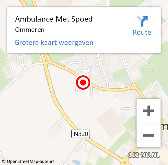 Locatie op kaart van de 112 melding: Ambulance Met Spoed Naar Ommeren op 14 mei 2023 14:20