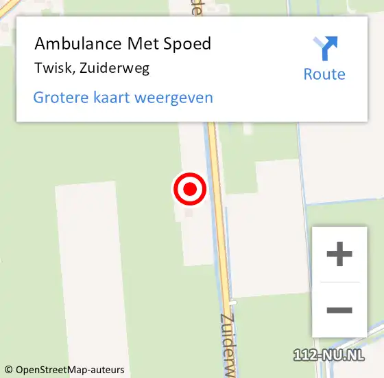 Locatie op kaart van de 112 melding: Ambulance Met Spoed Naar Twisk, Zuiderweg op 14 mei 2023 15:27