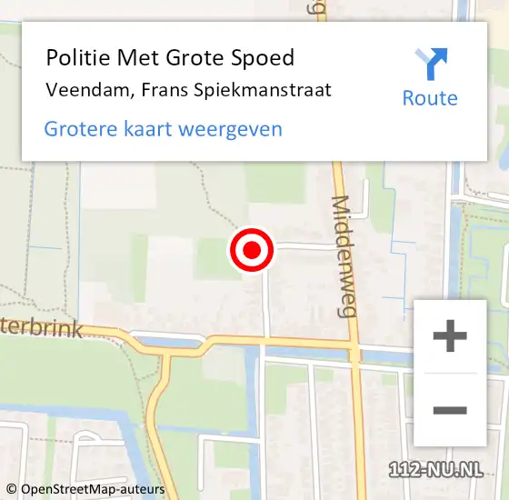 Locatie op kaart van de 112 melding: Politie Met Grote Spoed Naar Veendam, Frans Spiekmanstraat op 14 mei 2023 15:46