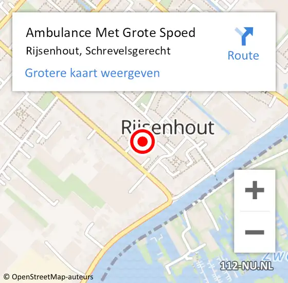 Locatie op kaart van de 112 melding: Ambulance Met Grote Spoed Naar Rijsenhout, Schrevelsgerecht op 14 mei 2023 16:02