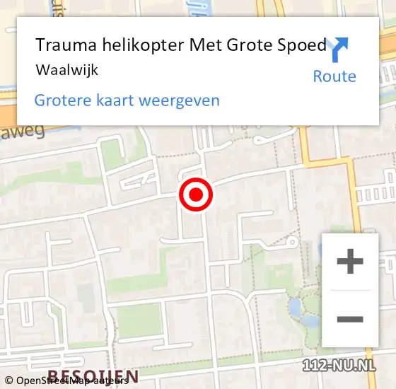 Locatie op kaart van de 112 melding: Trauma helikopter Met Grote Spoed Naar Waalwijk op 14 mei 2023 17:17