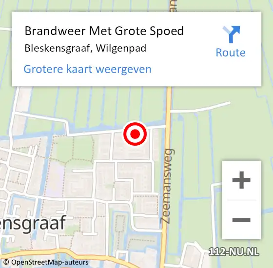 Locatie op kaart van de 112 melding: Brandweer Met Grote Spoed Naar Bleskensgraaf, Wilgenpad op 14 mei 2023 19:33