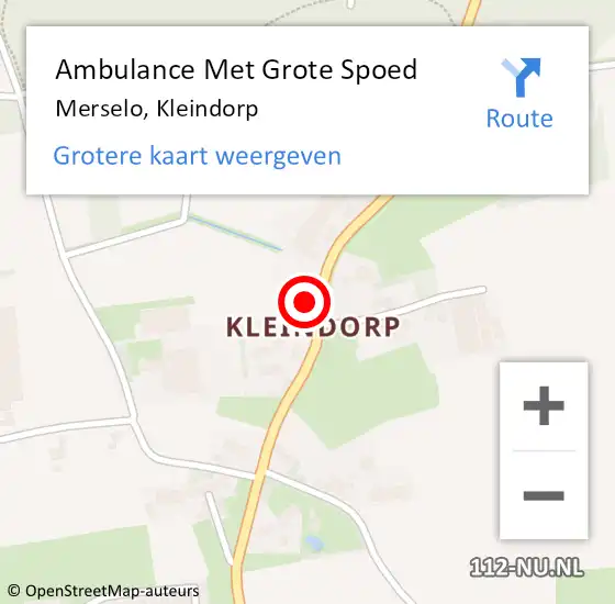 Locatie op kaart van de 112 melding: Ambulance Met Grote Spoed Naar Merselo, Kleindorp op 25 augustus 2014 14:11