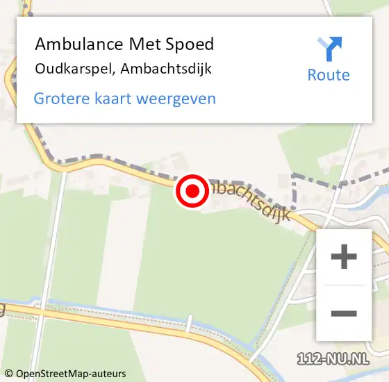 Locatie op kaart van de 112 melding: Ambulance Met Spoed Naar Oudkarspel, Ambachtsdijk op 14 mei 2023 20:08