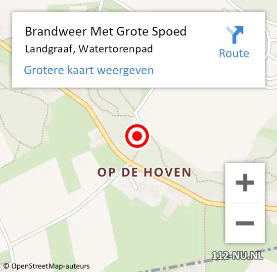 Locatie op kaart van de 112 melding: Brandweer Met Grote Spoed Naar Landgraaf, Watertorenpad op 14 mei 2023 20:10