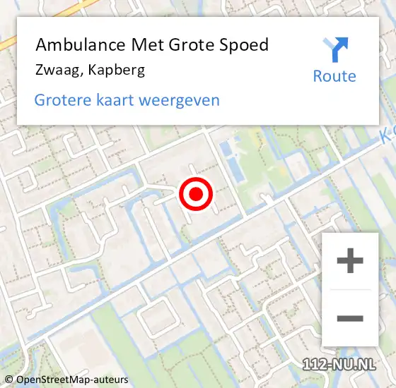 Locatie op kaart van de 112 melding: Ambulance Met Grote Spoed Naar Zwaag, Kapberg op 14 mei 2023 20:21