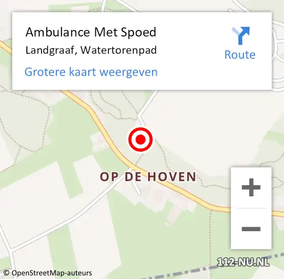 Locatie op kaart van de 112 melding: Ambulance Met Spoed Naar Landgraaf, Watertorenpad op 14 mei 2023 20:42