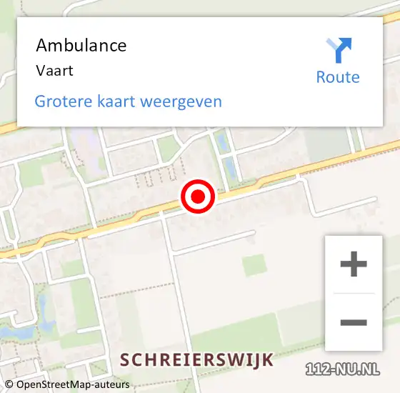 Locatie op kaart van de 112 melding: Ambulance Vaart op 25 augustus 2014 14:16