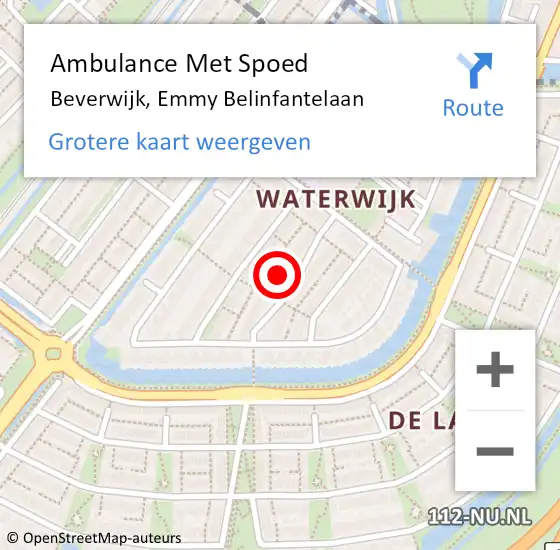 Locatie op kaart van de 112 melding: Ambulance Met Spoed Naar Beverwijk, Emmy Belinfantelaan op 14 mei 2023 21:00