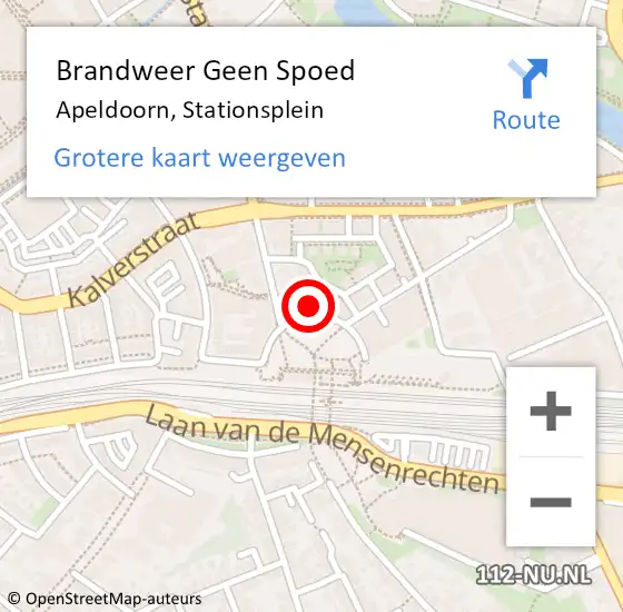 Locatie op kaart van de 112 melding: Brandweer Geen Spoed Naar Apeldoorn, Stationsplein op 14 mei 2023 21:03