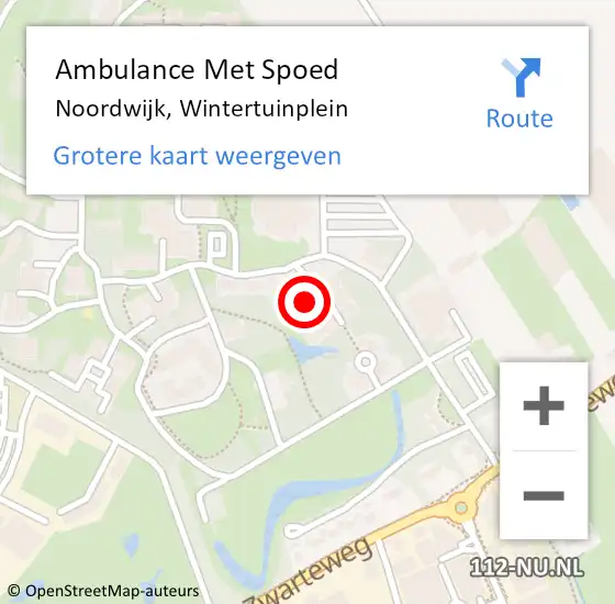 Locatie op kaart van de 112 melding: Ambulance Met Spoed Naar Noordwijk, Wintertuinplein op 14 mei 2023 23:18