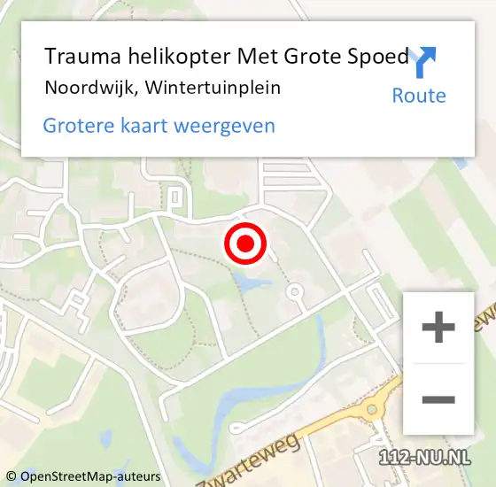 Locatie op kaart van de 112 melding: Trauma helikopter Met Grote Spoed Naar Noordwijk, Wintertuinplein op 14 mei 2023 23:23