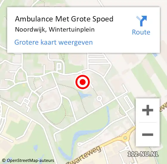 Locatie op kaart van de 112 melding: Ambulance Met Grote Spoed Naar Noordwijk, Wintertuinplein op 14 mei 2023 23:27