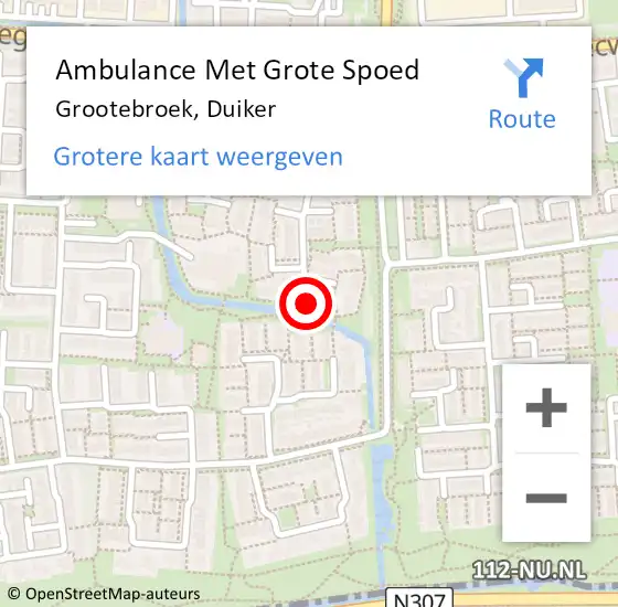 Locatie op kaart van de 112 melding: Ambulance Met Grote Spoed Naar Grootebroek, Duiker op 15 mei 2023 07:18