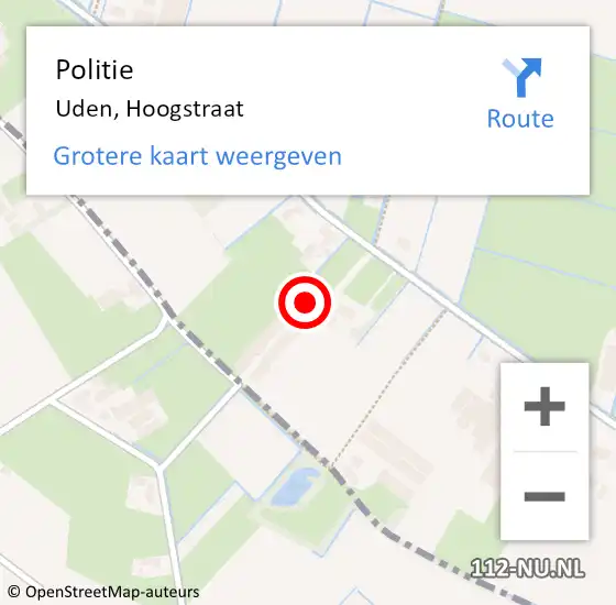 Locatie op kaart van de 112 melding: Politie Uden, Hoogstraat op 15 mei 2023 08:31