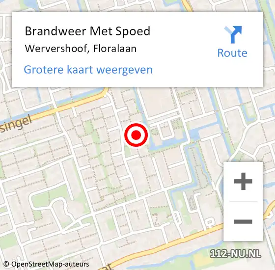 Locatie op kaart van de 112 melding: Brandweer Met Spoed Naar Wervershoof, Floralaan op 15 mei 2023 08:45