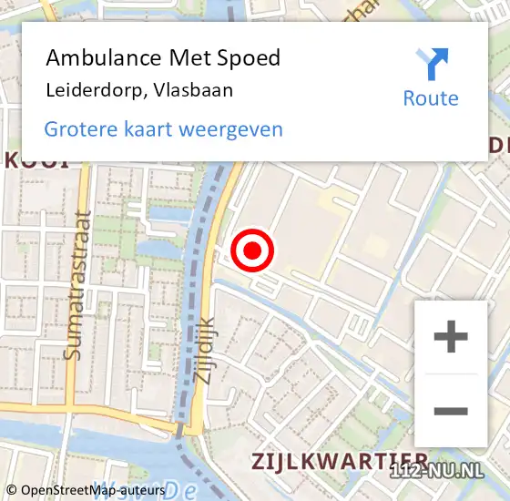 Locatie op kaart van de 112 melding: Ambulance Met Spoed Naar Leiderdorp, Vlasbaan op 15 mei 2023 09:57