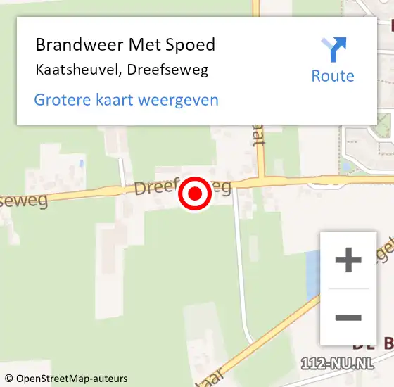 Locatie op kaart van de 112 melding: Brandweer Met Spoed Naar Kaatsheuvel, Dreefseweg op 15 mei 2023 09:57