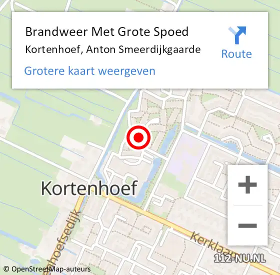 Locatie op kaart van de 112 melding: Brandweer Met Grote Spoed Naar Kortenhoef, Anton Smeerdijkgaarde op 15 mei 2023 10:42