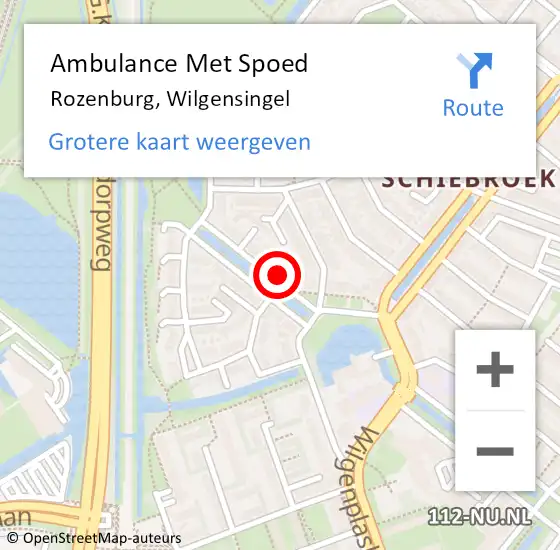 Locatie op kaart van de 112 melding: Ambulance Met Spoed Naar Rozenburg, Wilgensingel op 15 mei 2023 12:09