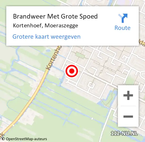 Locatie op kaart van de 112 melding: Brandweer Met Grote Spoed Naar Kortenhoef, Moeraszegge op 15 mei 2023 12:52