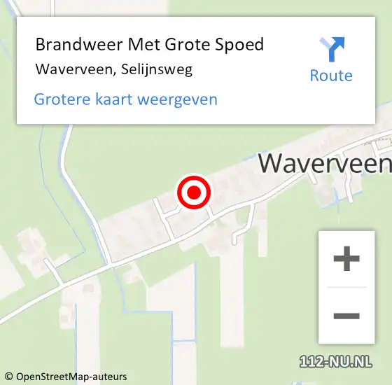 Locatie op kaart van de 112 melding: Brandweer Met Grote Spoed Naar Waverveen, Selijnsweg op 15 mei 2023 13:25