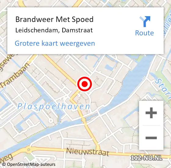Locatie op kaart van de 112 melding: Brandweer Met Spoed Naar Leidschendam, Damstraat op 15 mei 2023 14:03