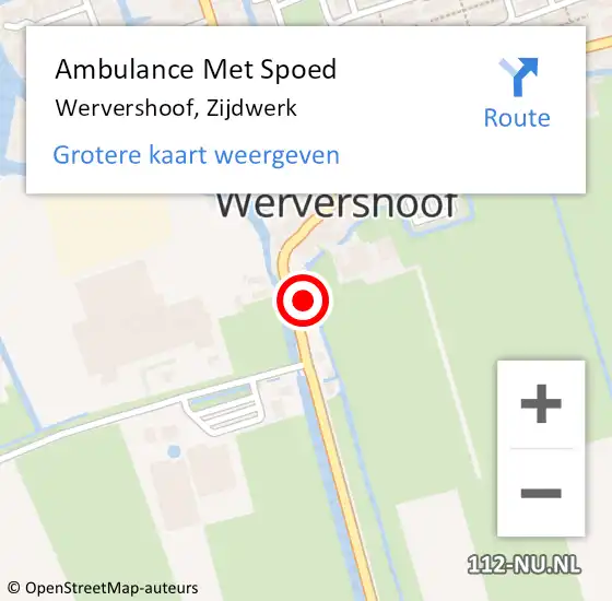 Locatie op kaart van de 112 melding: Ambulance Met Spoed Naar Wervershoof, Zijdwerk op 15 mei 2023 14:06