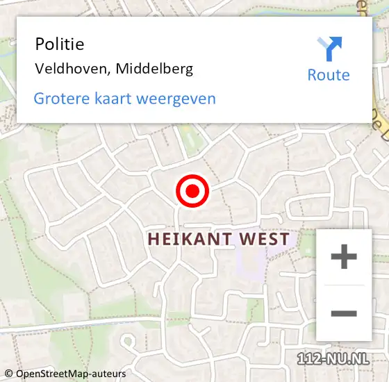 Locatie op kaart van de 112 melding: Politie Veldhoven, Middelberg op 15 mei 2023 14:22