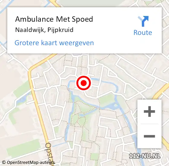 Locatie op kaart van de 112 melding: Ambulance Met Spoed Naar Naaldwijk, Pijpkruid op 15 mei 2023 14:49