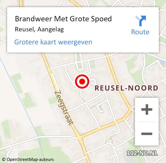 Locatie op kaart van de 112 melding: Brandweer Met Grote Spoed Naar Reusel, Aangelag op 15 mei 2023 14:58