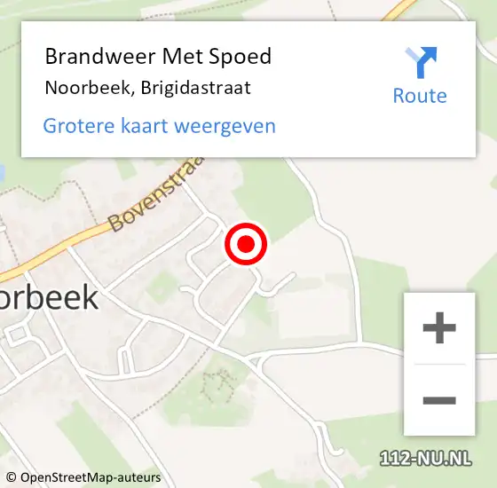 Locatie op kaart van de 112 melding: Brandweer Met Spoed Naar Noorbeek, Brigidastraat op 15 mei 2023 15:33