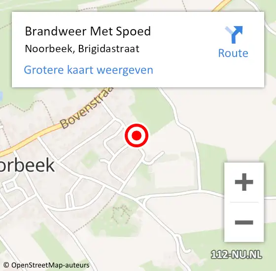 Locatie op kaart van de 112 melding: Brandweer Met Spoed Naar Noorbeek, Brigidastraat op 15 mei 2023 15:35