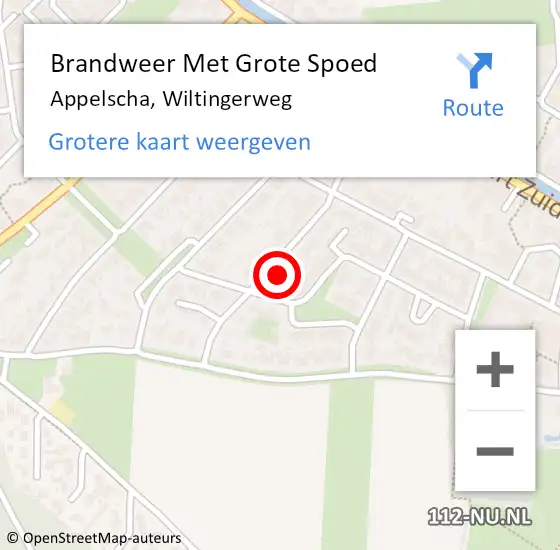 Locatie op kaart van de 112 melding: Brandweer Met Grote Spoed Naar Appelscha, Wiltingerweg op 15 mei 2023 15:37