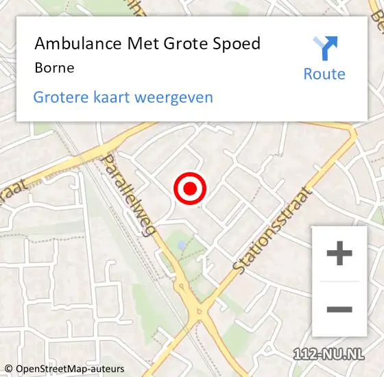 Locatie op kaart van de 112 melding: Ambulance Met Grote Spoed Naar Borne op 15 mei 2023 15:58