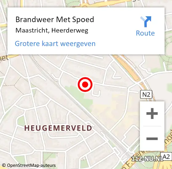 Locatie op kaart van de 112 melding: Brandweer Met Spoed Naar Maastricht, Heerderweg op 15 mei 2023 16:37