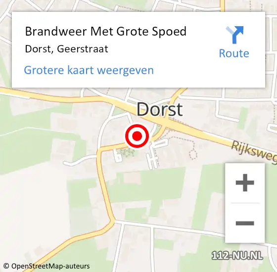 Locatie op kaart van de 112 melding: Brandweer Met Grote Spoed Naar Dorst, Geerstraat op 15 mei 2023 17:56