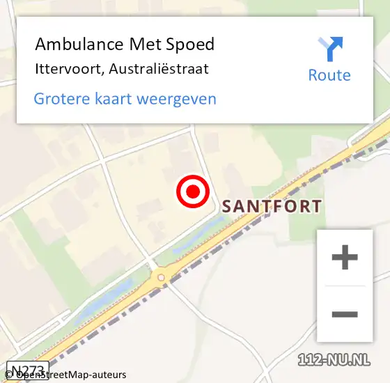 Locatie op kaart van de 112 melding: Ambulance Met Spoed Naar Ittervoort, Australiëstraat op 15 mei 2023 18:02