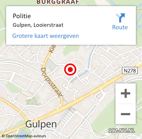 Locatie op kaart van de 112 melding: Politie Gulpen, Looierstraat op 15 mei 2023 18:09
