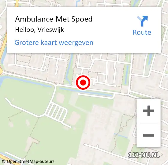 Locatie op kaart van de 112 melding: Ambulance Met Spoed Naar Heiloo, Vrieswijk op 15 mei 2023 18:50